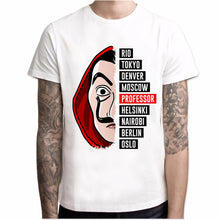 Load image into Gallery viewer, Camisa de papel de manga curta dos homens da casa de papel t camisa de camisa de papel