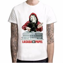Load image into Gallery viewer, Camisa de papel de manga curta dos homens da casa de papel t camisa de camisa de papel